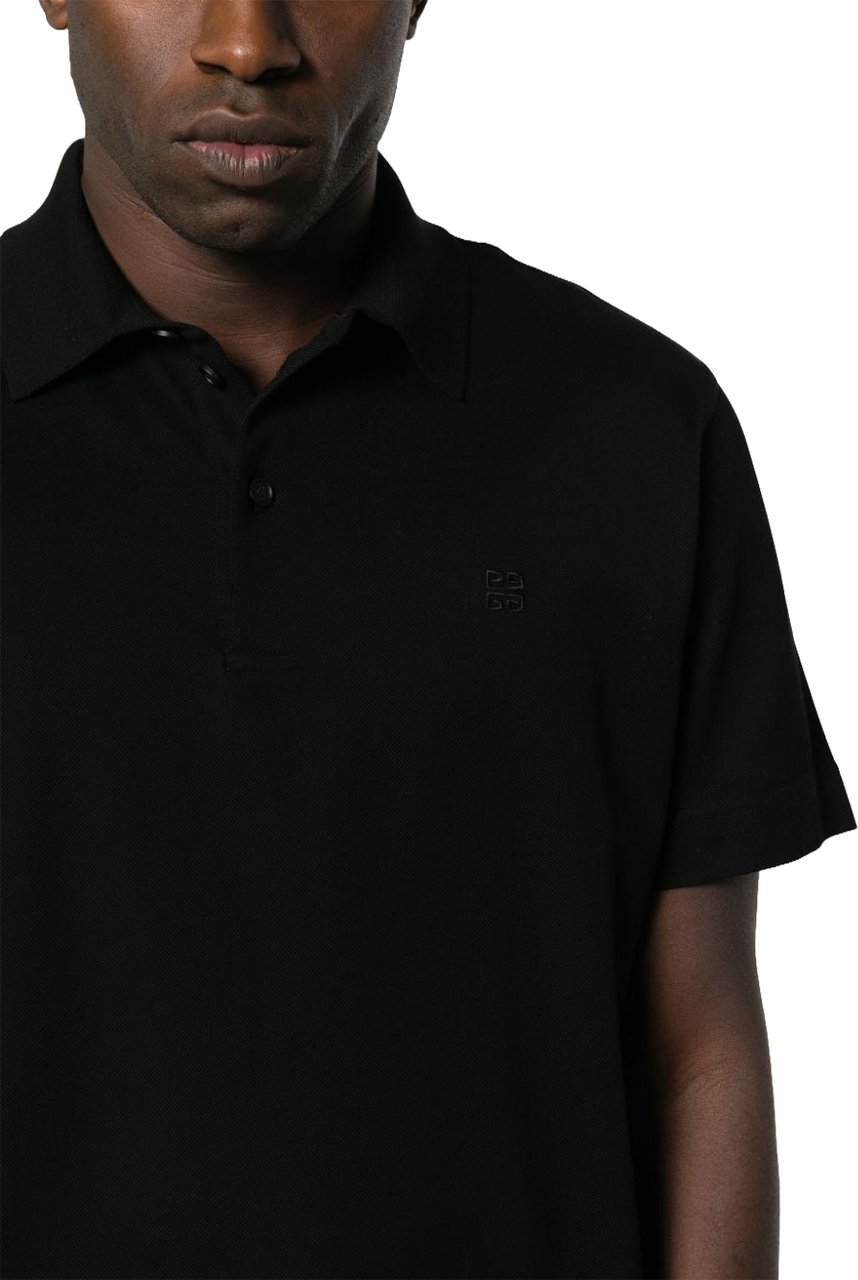 Givenchy Cotton Piqué Polo Shirt Zwart