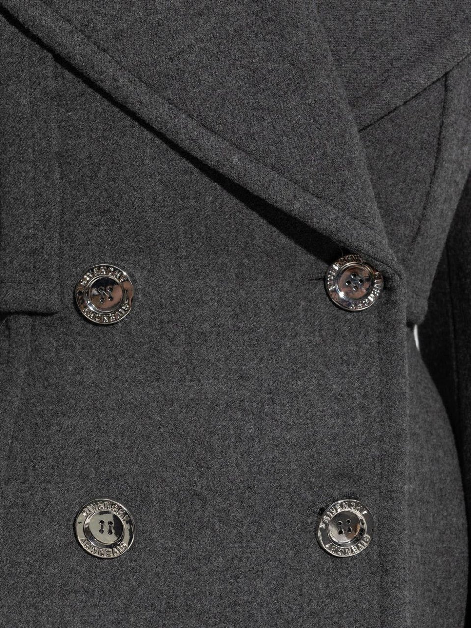 Givenchy Short Grey Coat with Exaggerated Puffed Sleeves Zwart