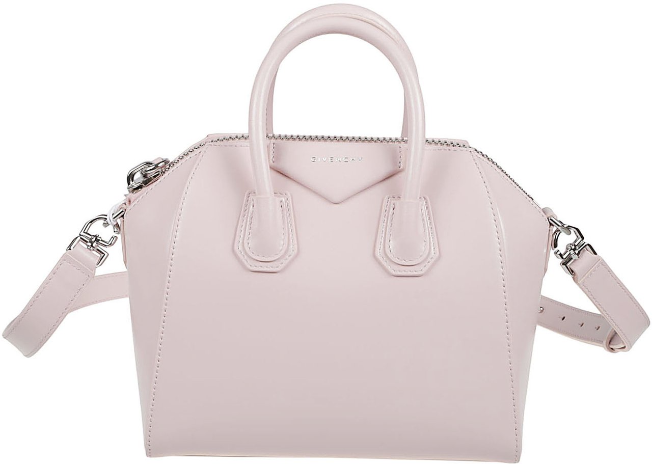 Givenchy Structured Light Pink Handbag with Silver Hardware Roze