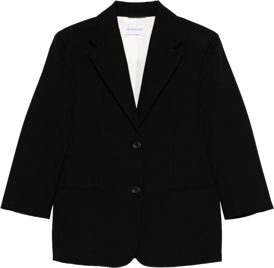Givenchy Notched Lapel Black Jacket Zwart