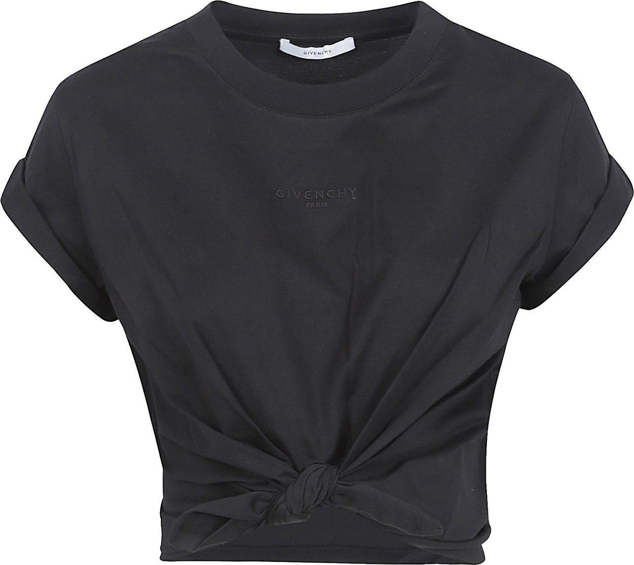 Givenchy Bow Tie Cotton Jersey T-Shirt Zwart