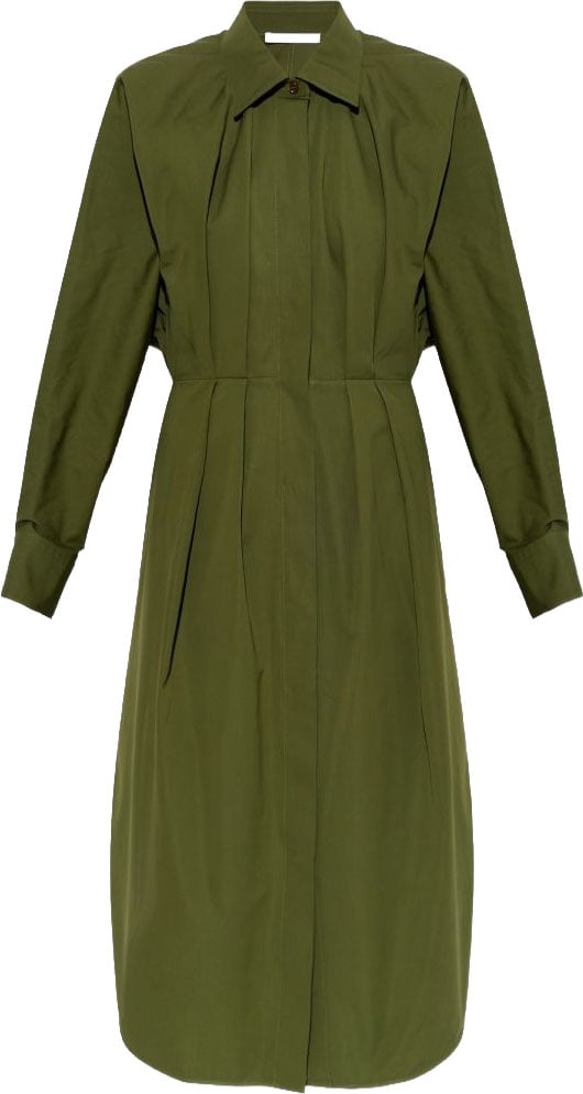 Givenchy Tailored Green Silk and Nylon Midi Dress Groen