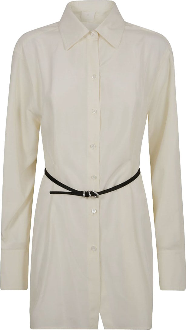 Givenchy Beige Silk Shirt With Classic Collar Neutraal