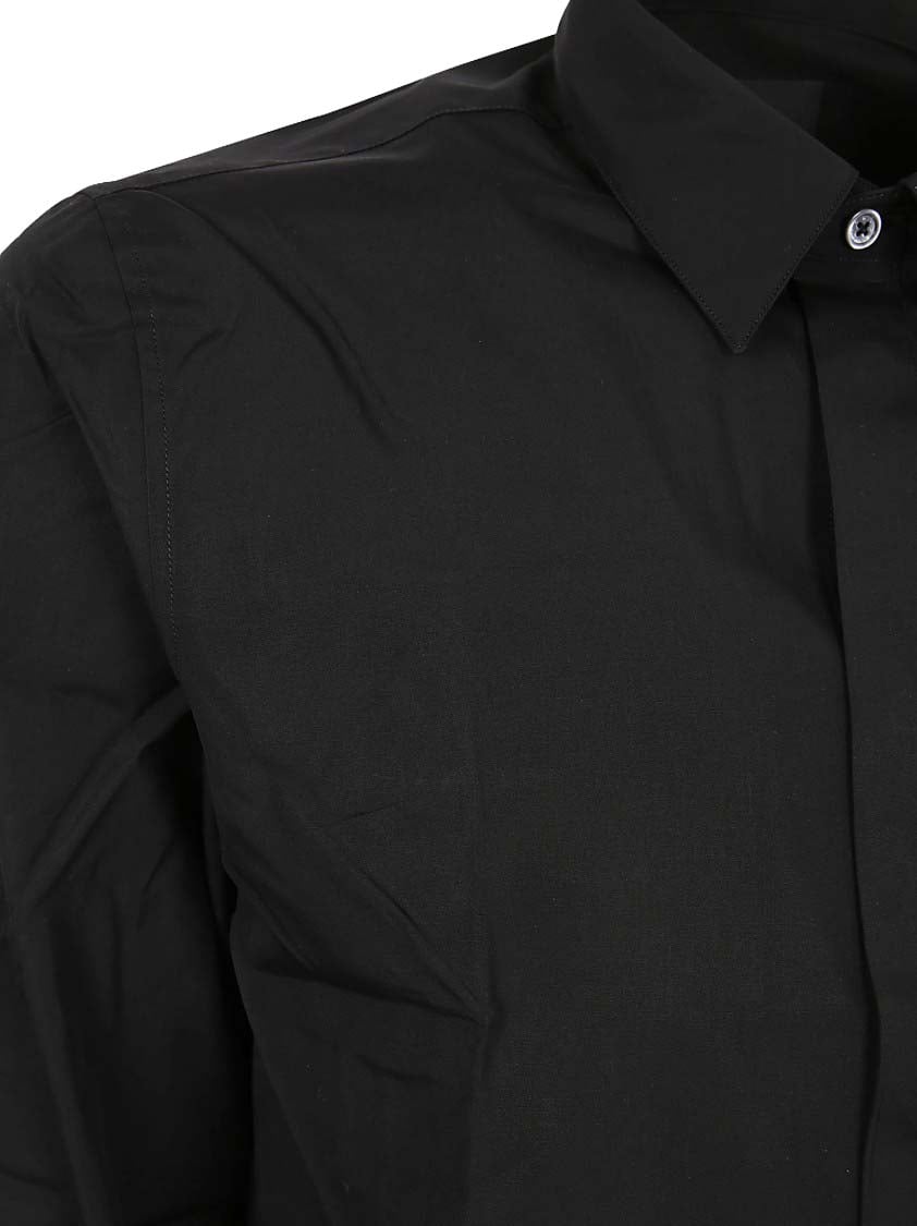 Givenchy Tailored Black Shirt With Structured Collar Zwart