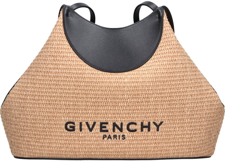 Givenchy Trapezoidal Tote Bag with Woven Beige Fabric Neutraal
