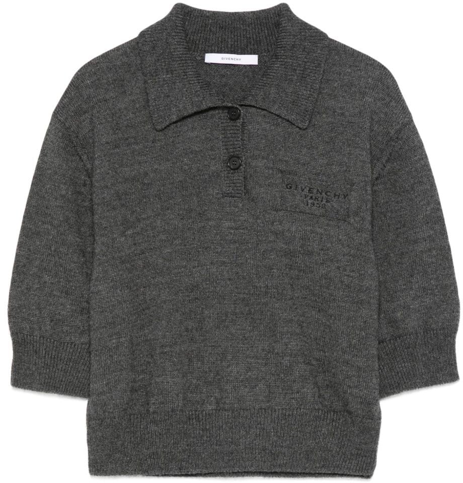 Givenchy Cropped Knit Top Grijs