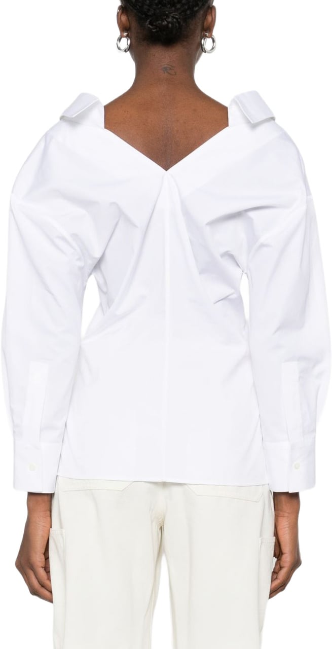 Givenchy Structured White Silk and Nylon Top Wit