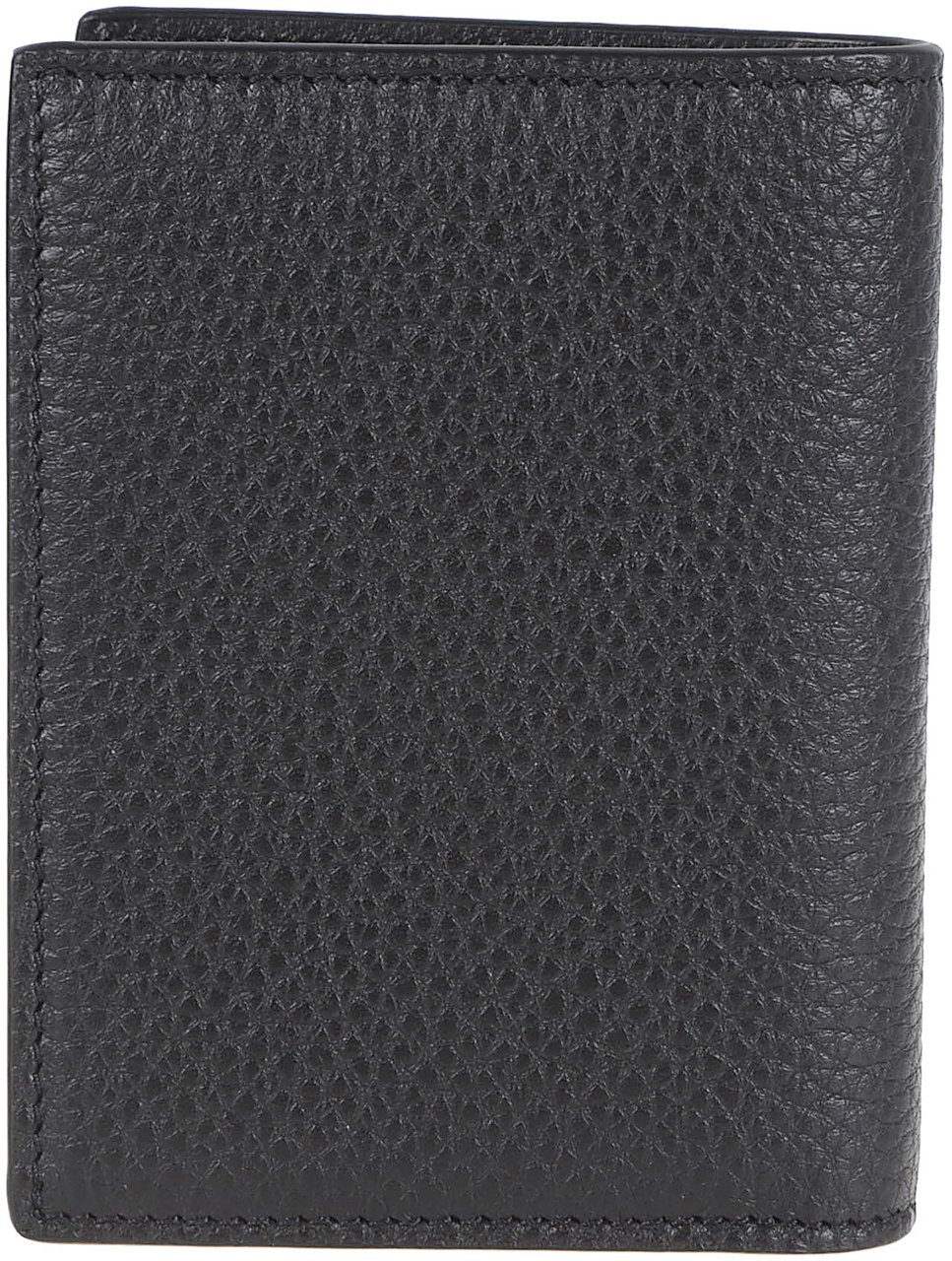 Givenchy Textured Black Calf Leather Bifold Wallet Grijs