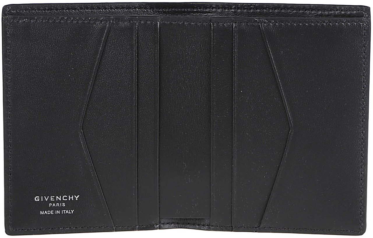 Givenchy Textured Black Calf Leather Bifold Wallet Grijs