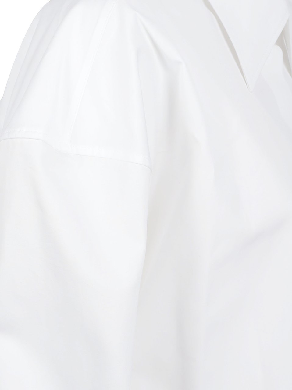 Givenchy Asymmetrical Hem White Cotton Shirt with Refined Details Wit