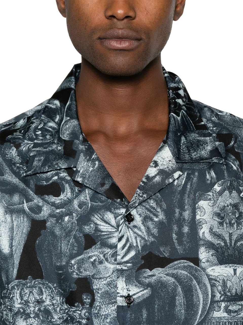 Givenchy Indigo Blue Silk Shirt Grijs