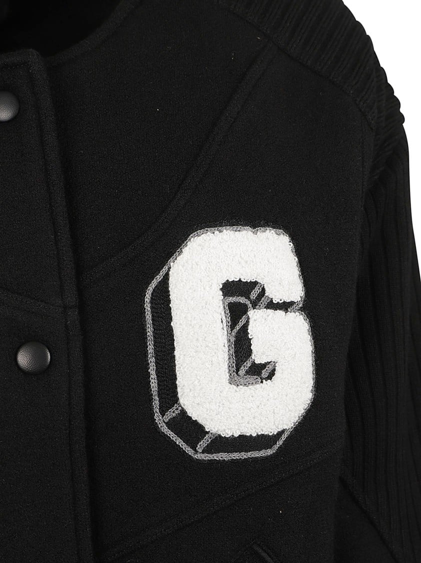 Givenchy Structured Black Coat With Ribbed Detailing Zwart