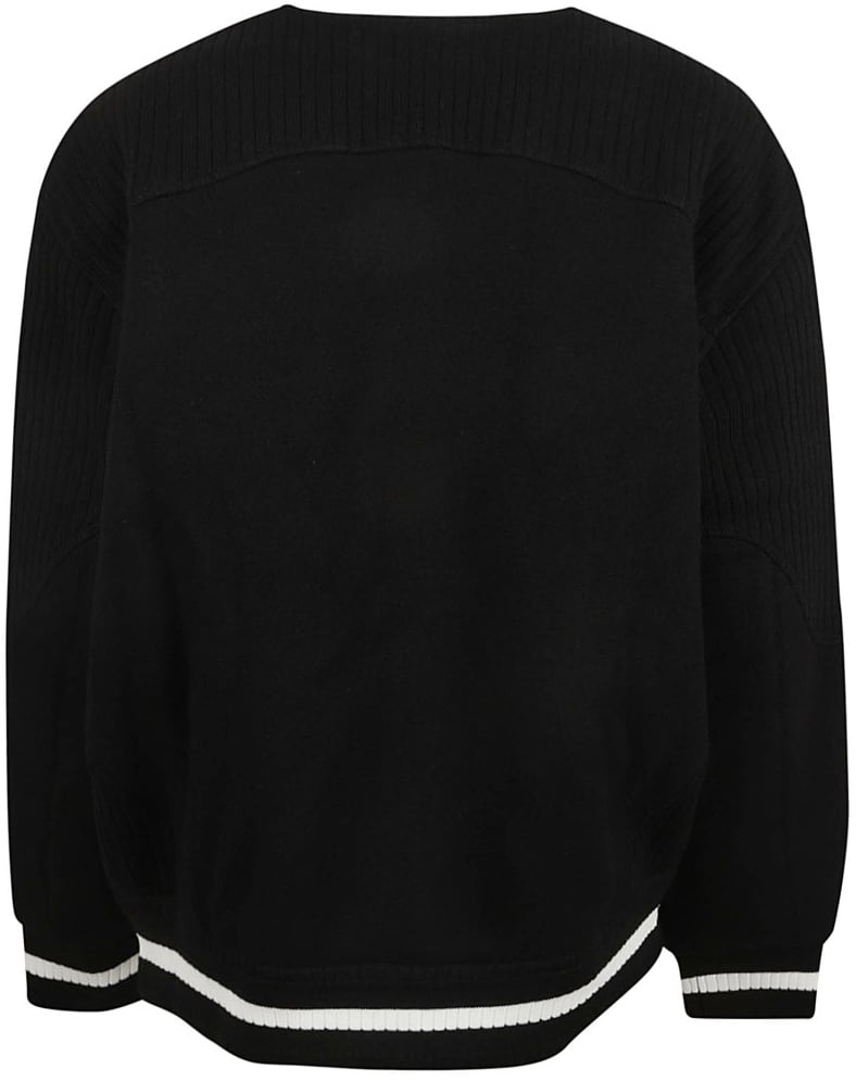 Givenchy Structured Black Coat With Ribbed Detailing Zwart