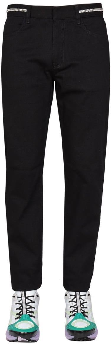 Givenchy SLIM FIT JEANS WITH METALLIC DETAILS Zwart