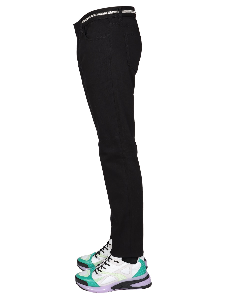 Givenchy SLIM FIT JEANS WITH METALLIC DETAILS Zwart