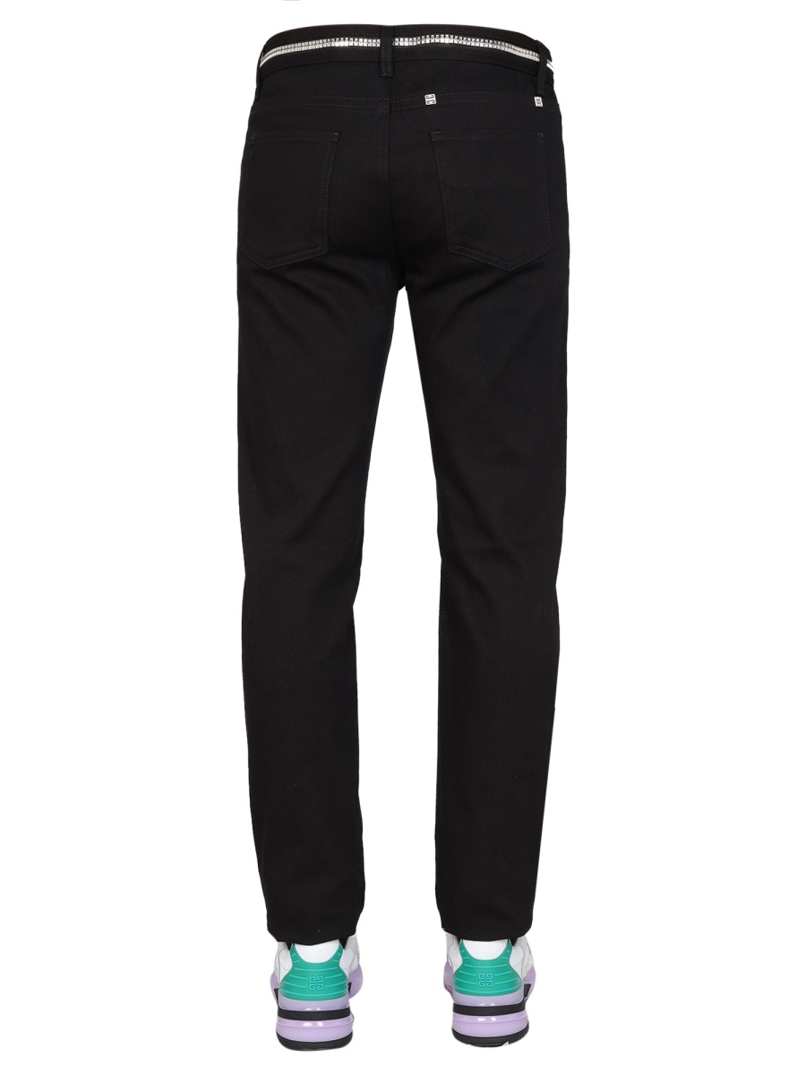 Givenchy SLIM FIT JEANS WITH METALLIC DETAILS Zwart