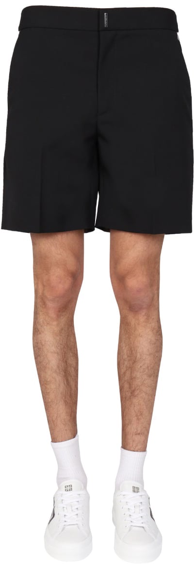 Givenchy LOGO BAR BERMUDA SHORTS Zwart