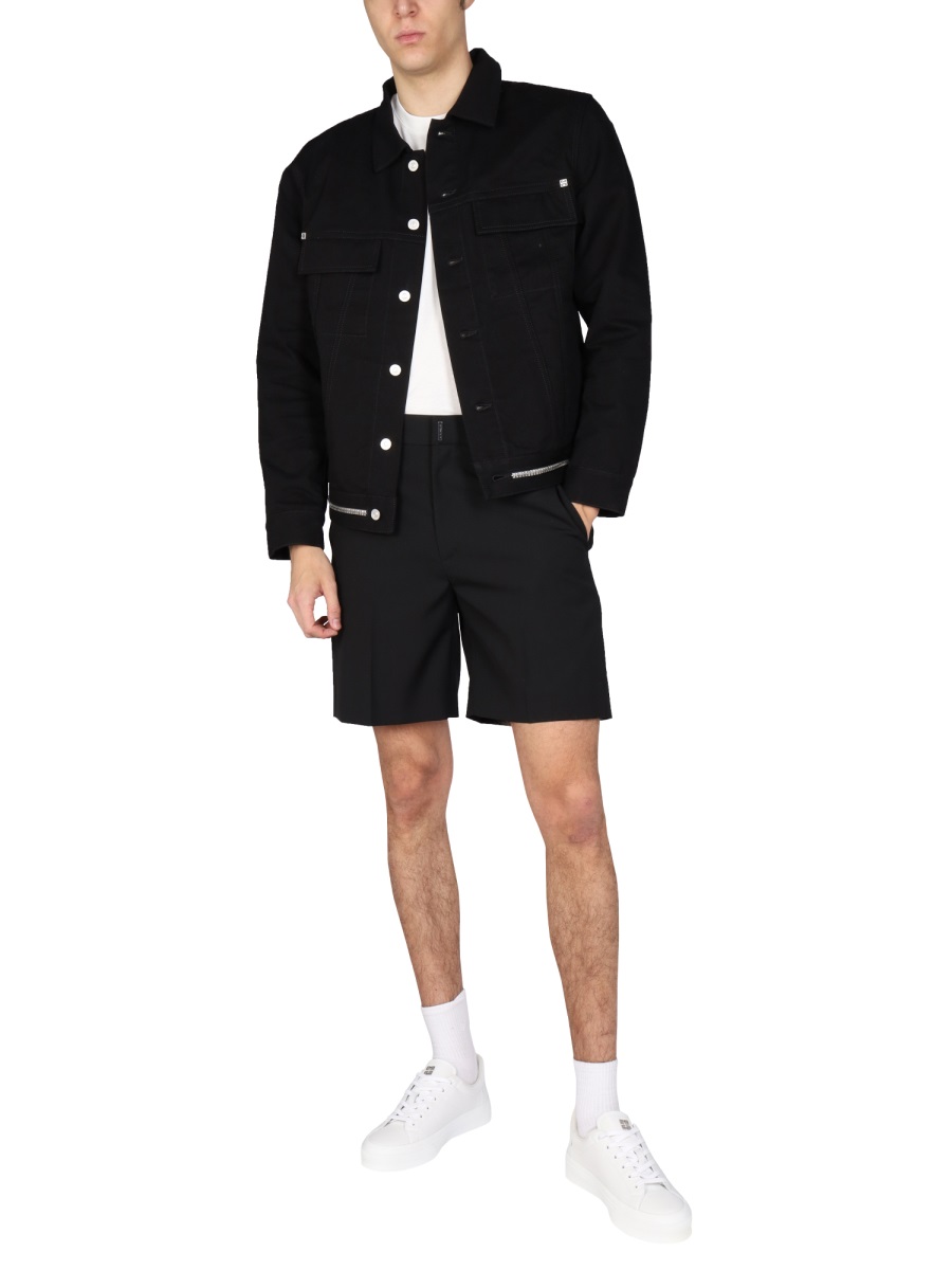 Givenchy LOGO BAR BERMUDA SHORTS Zwart