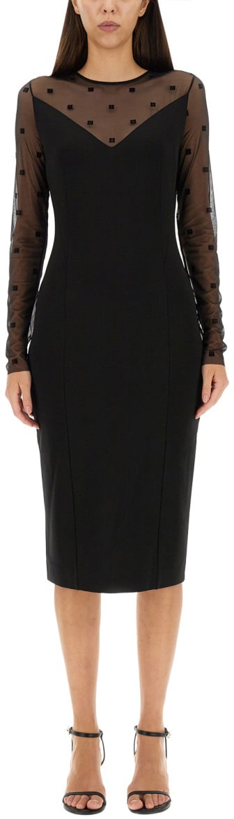 Givenchy DRESS WITH 4G PATTERN Zwart