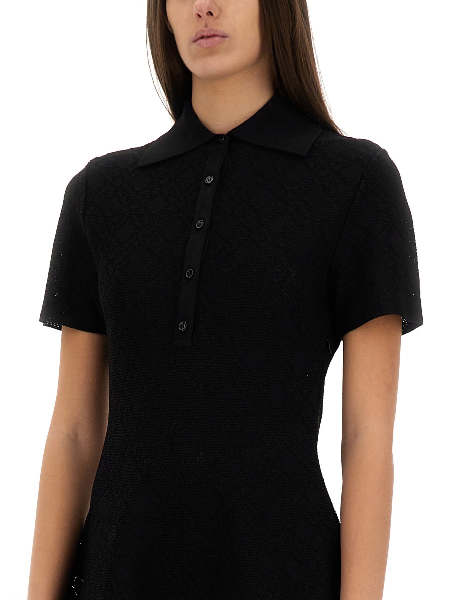 Givenchy "MONOGRAM 72" JACQUARD POLO STYLE DRESS Zwart