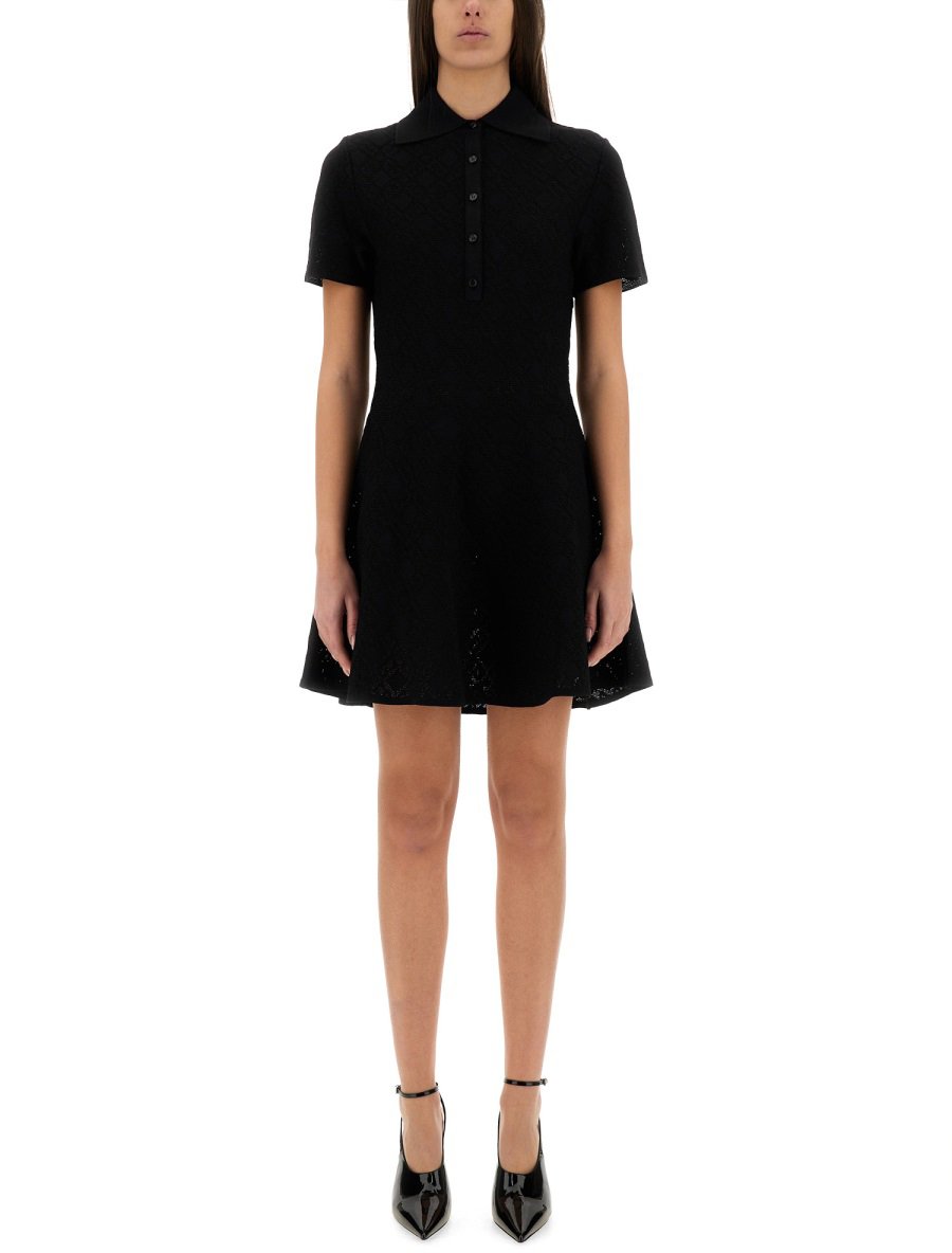 Givenchy "MONOGRAM 72" JACQUARD POLO STYLE DRESS Zwart