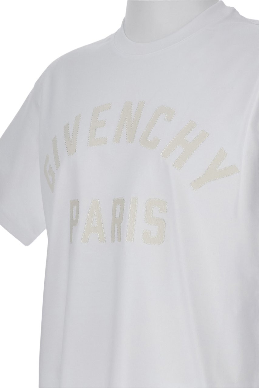 Givenchy Cotton T-Shirt With Embroidered Grosgrain Logo Patch Wit