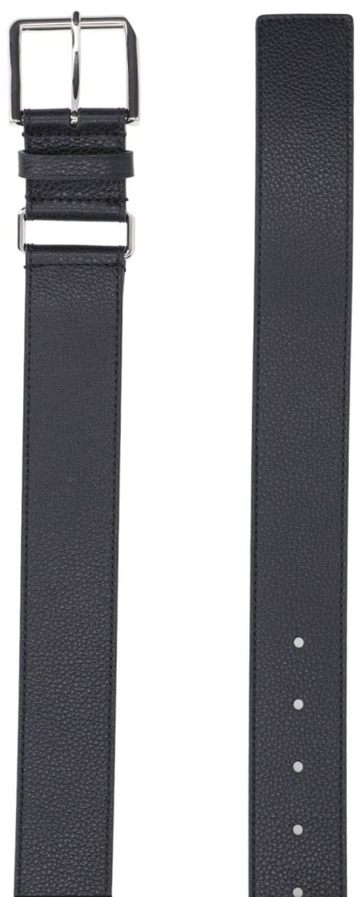 Givenchy Textured Leather Belt With Adjustable Silver-Tone Buckle Zwart