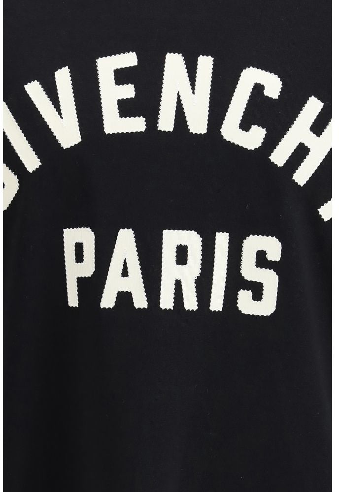 Givenchy Regular Fit Cotton T-Shirt with Grosgrain Logo Detail Zwart