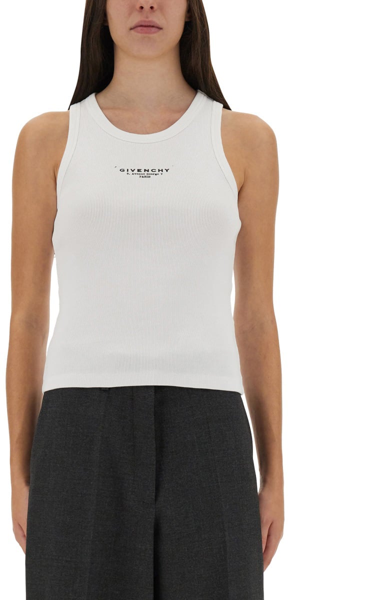 Givenchy SLIM TANK TOP WITH LOGO PRINT Wit
