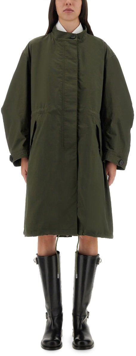 Givenchy OVERSIZED PARKA WITH LOGO PRINT Groen