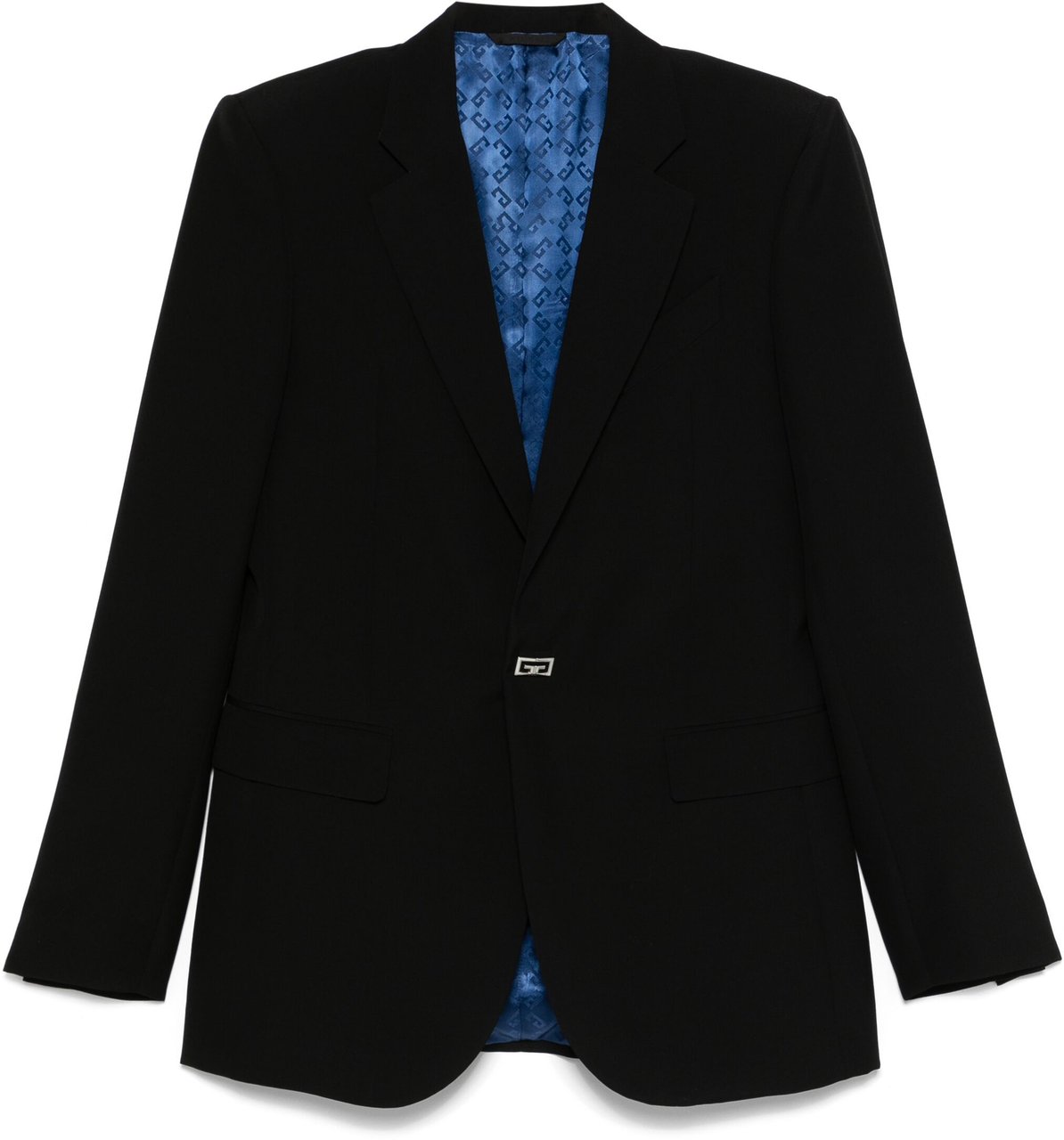 Givenchy Single-Breasted Structured Technical Wool Jacket Zwart