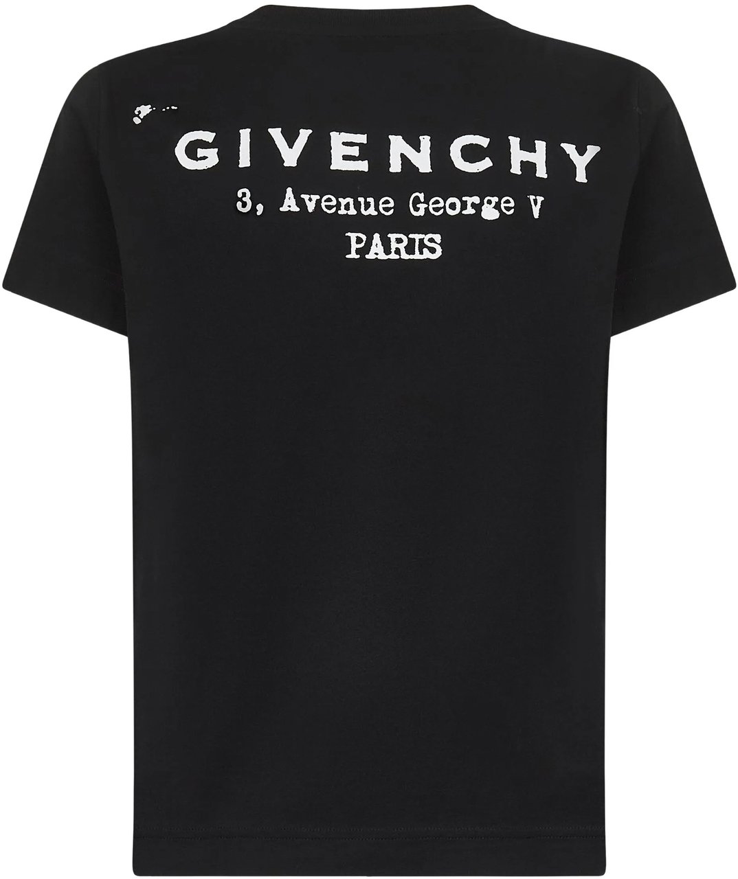 Givenchy Regular Boxy White Cotton Stamp T-Shirt Zwart