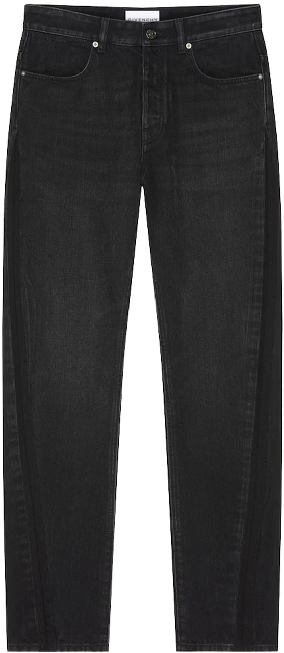 Givenchy Straight Couture Seam Black Denim Jeans Zwart