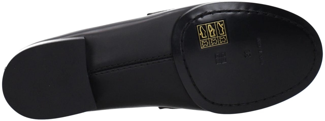 Givenchy Black Leather Slip-On Loafers Zwart