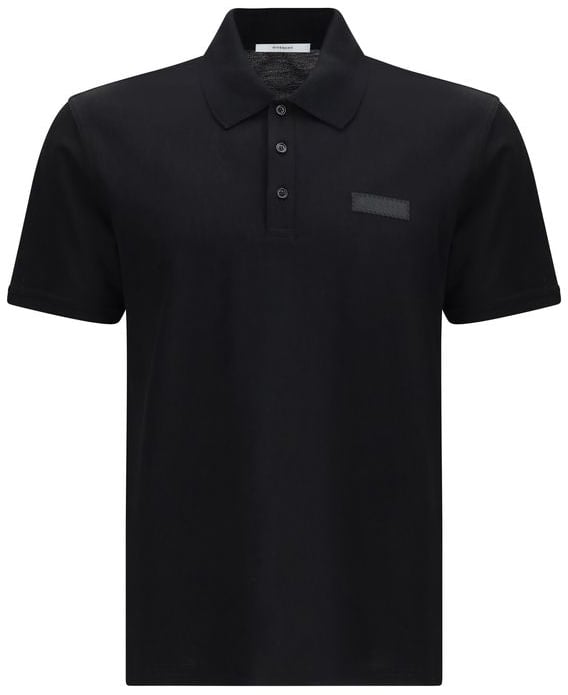 Givenchy Givenchy Black Cotton Polo Shirt Zwart