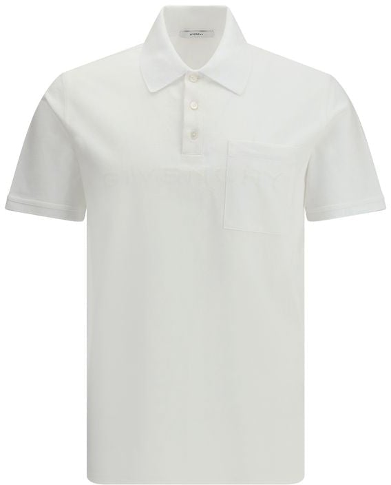 Givenchy White Cotton Polo Shirt Wit