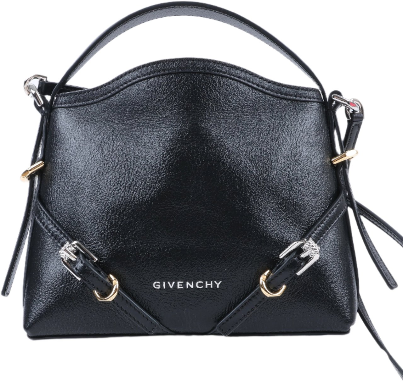 Givenchy Givenchy Voyeux Leather 2Way Shoulder Bag in Black Zwart