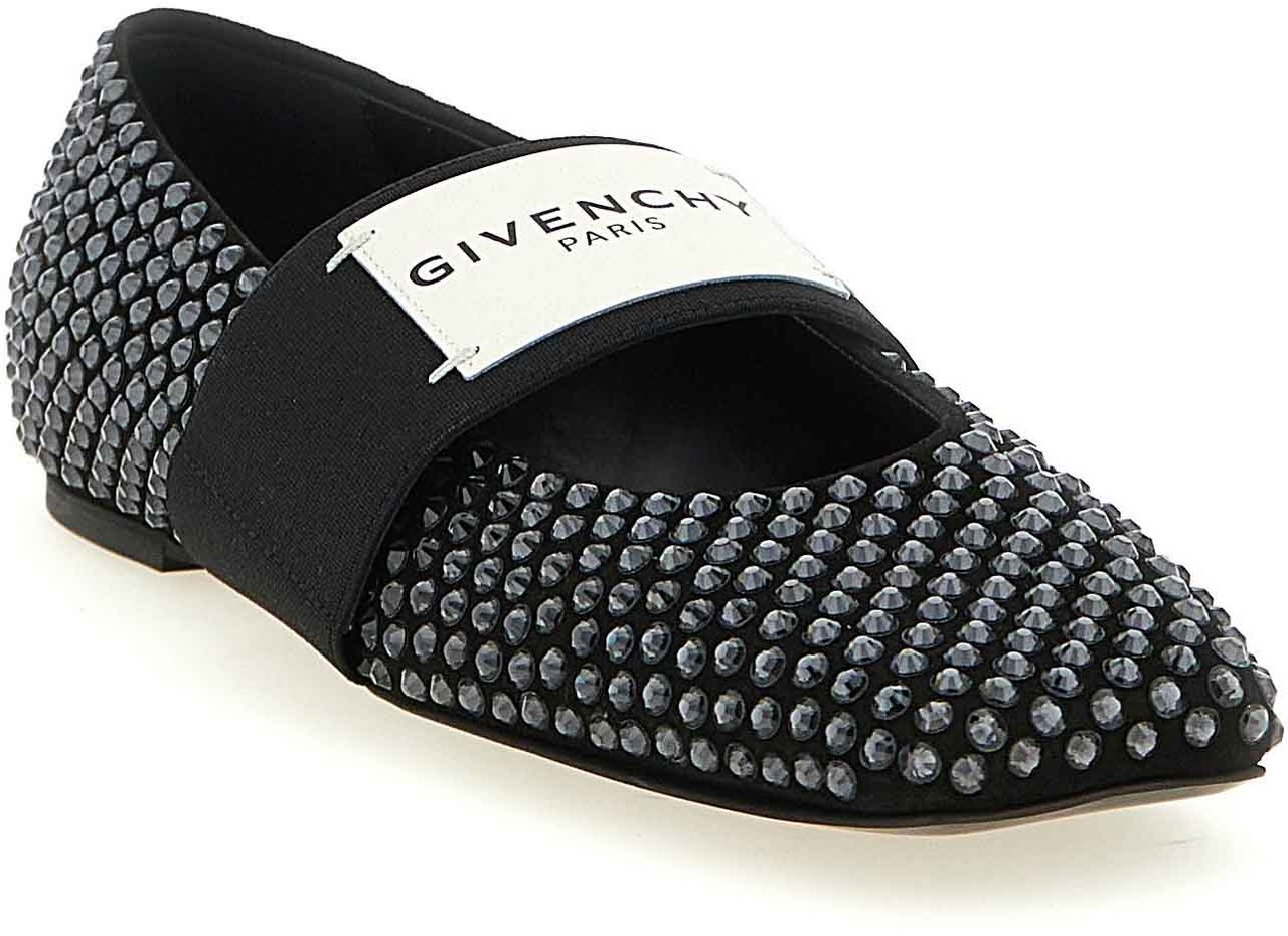 Givenchy Black Calfskin Ballet Flats Zwart