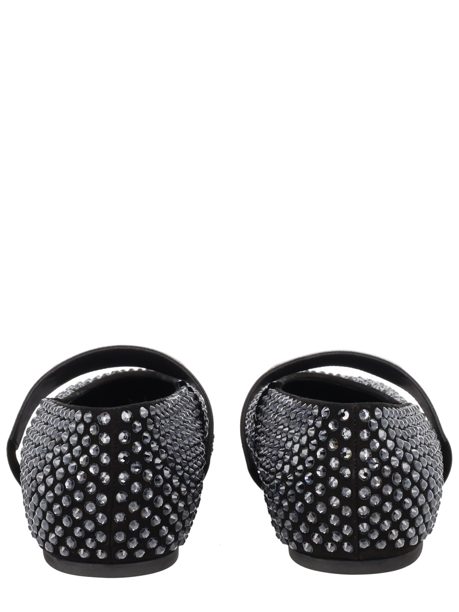 Givenchy Black Sliced Square Calf Leather Flats Zwart