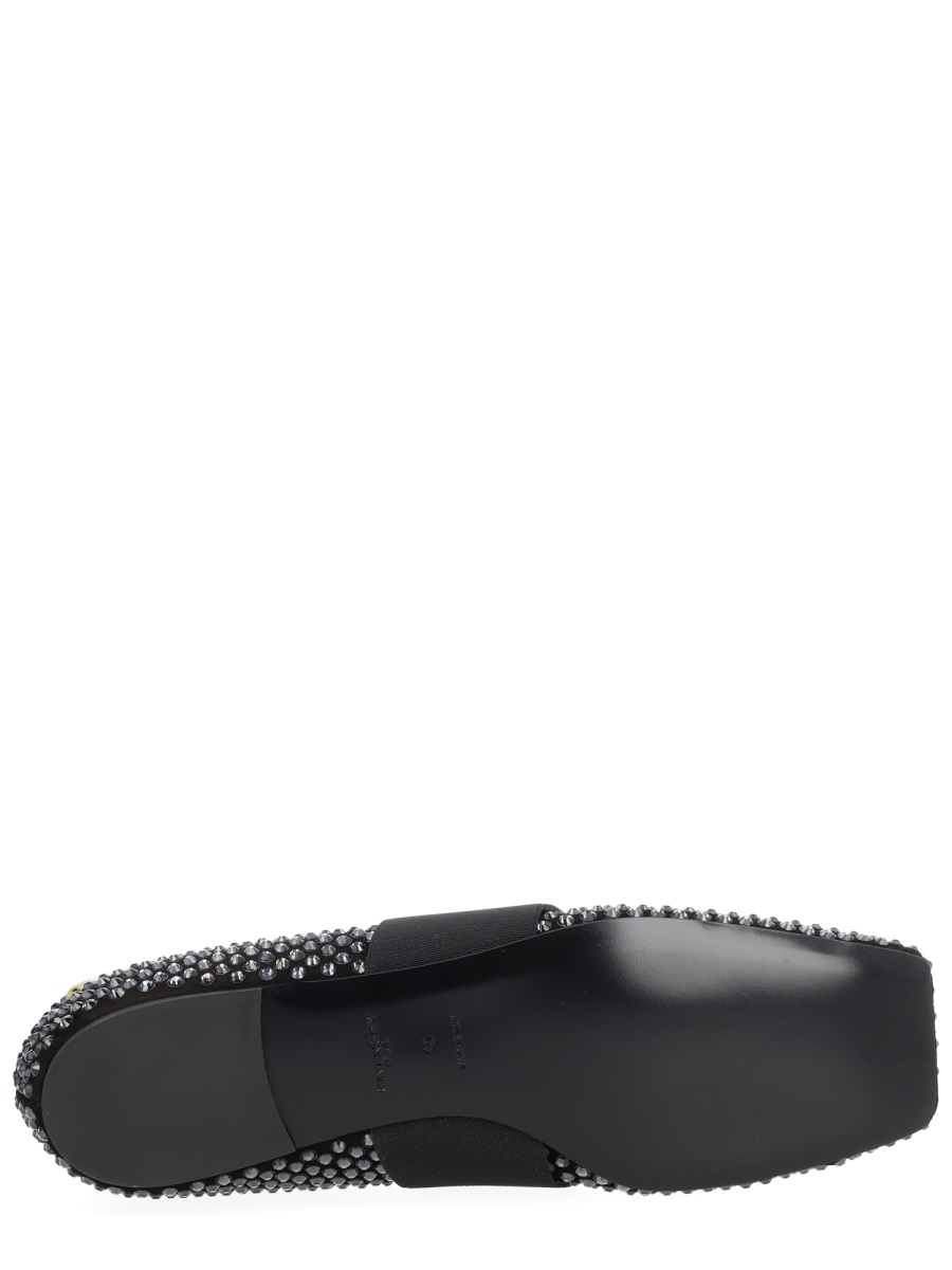 Givenchy Black Sliced Square Calf Leather Flats Zwart