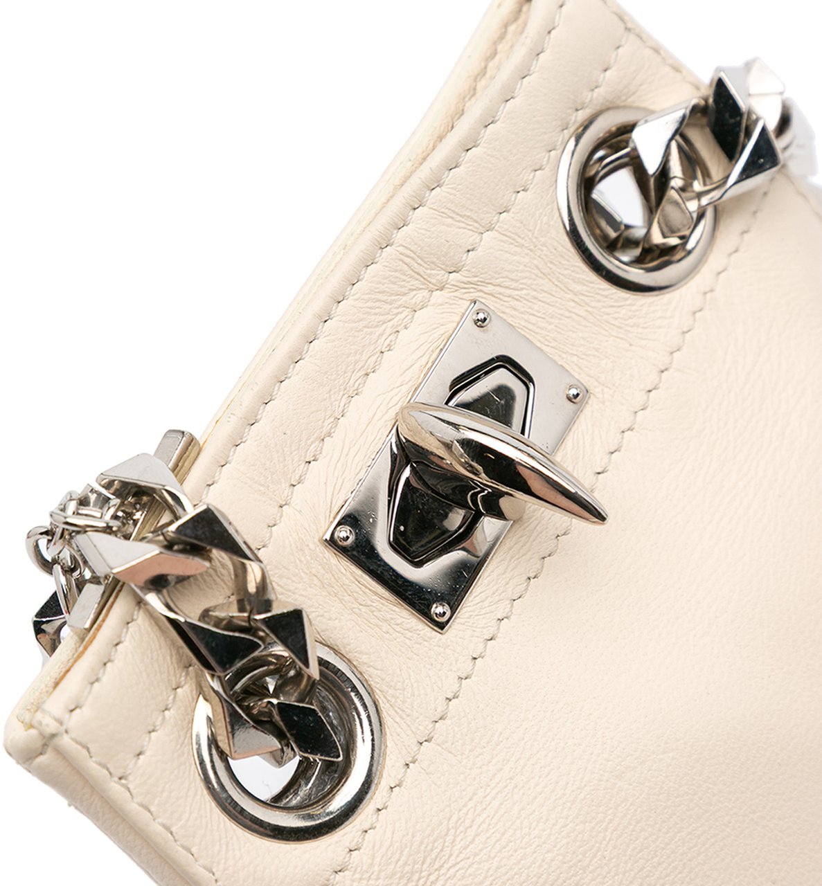 Givenchy Leather Shark Lock Chain Shoulder Bag Wit