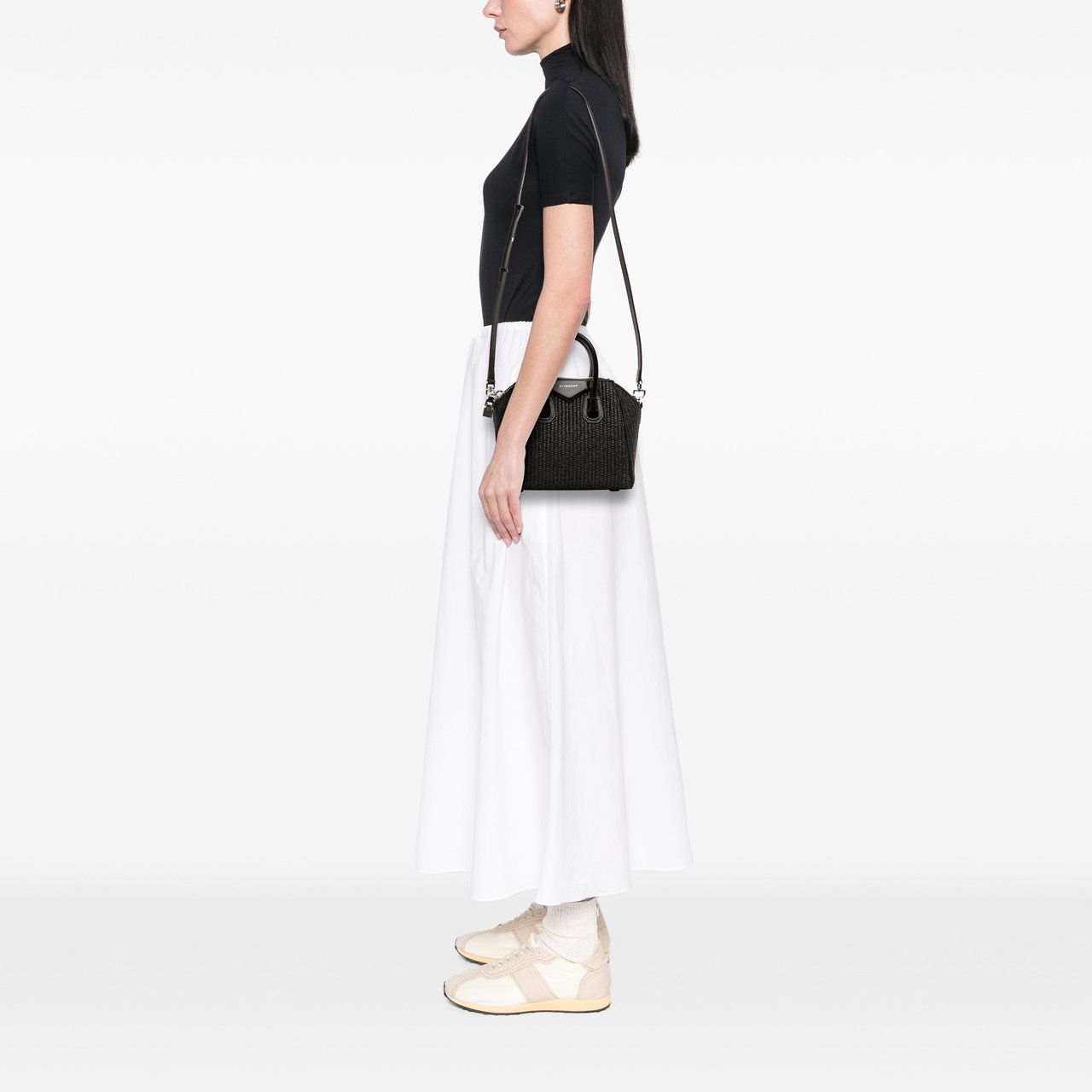 Givenchy Mini Raffia Antigona Satchel Zwart