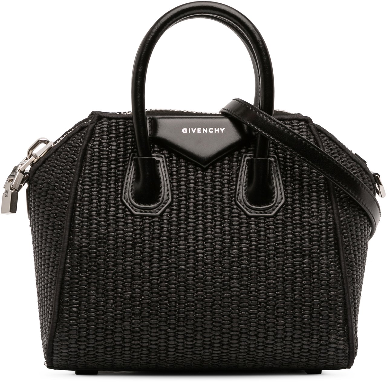 Givenchy Mini Raffia Antigona Satchel Zwart