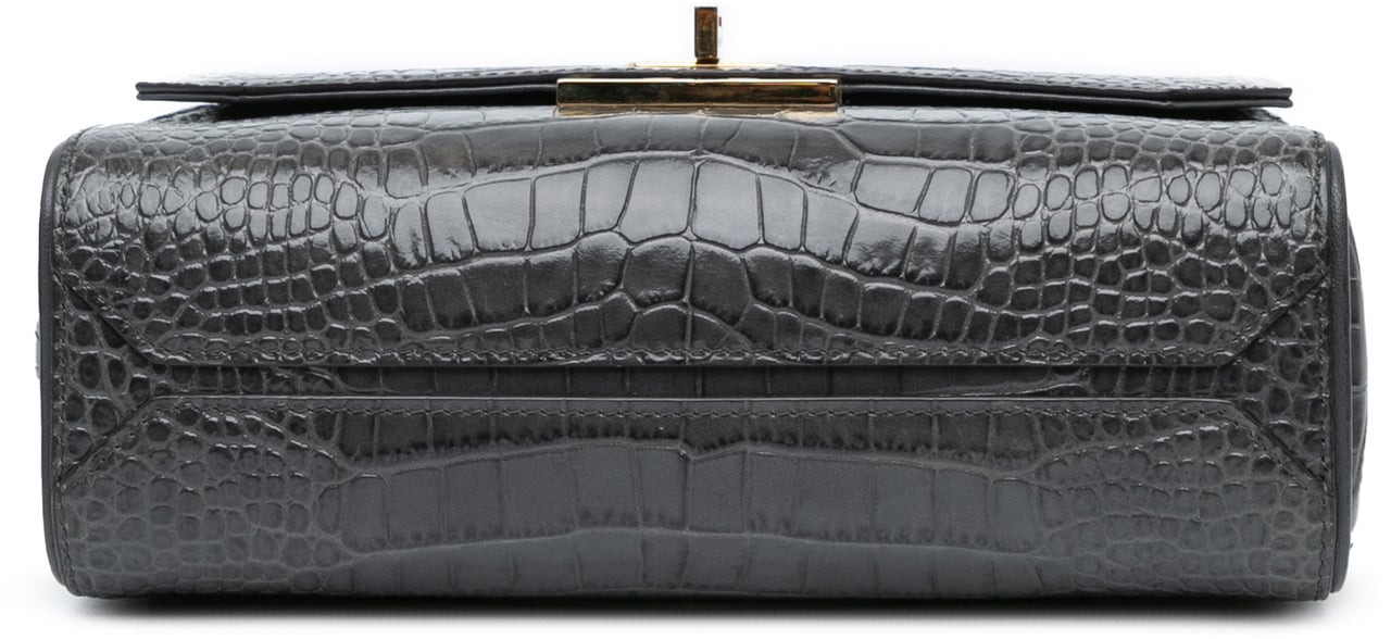Givenchy Medium Croc Embossed Eden Crossbody Grijs