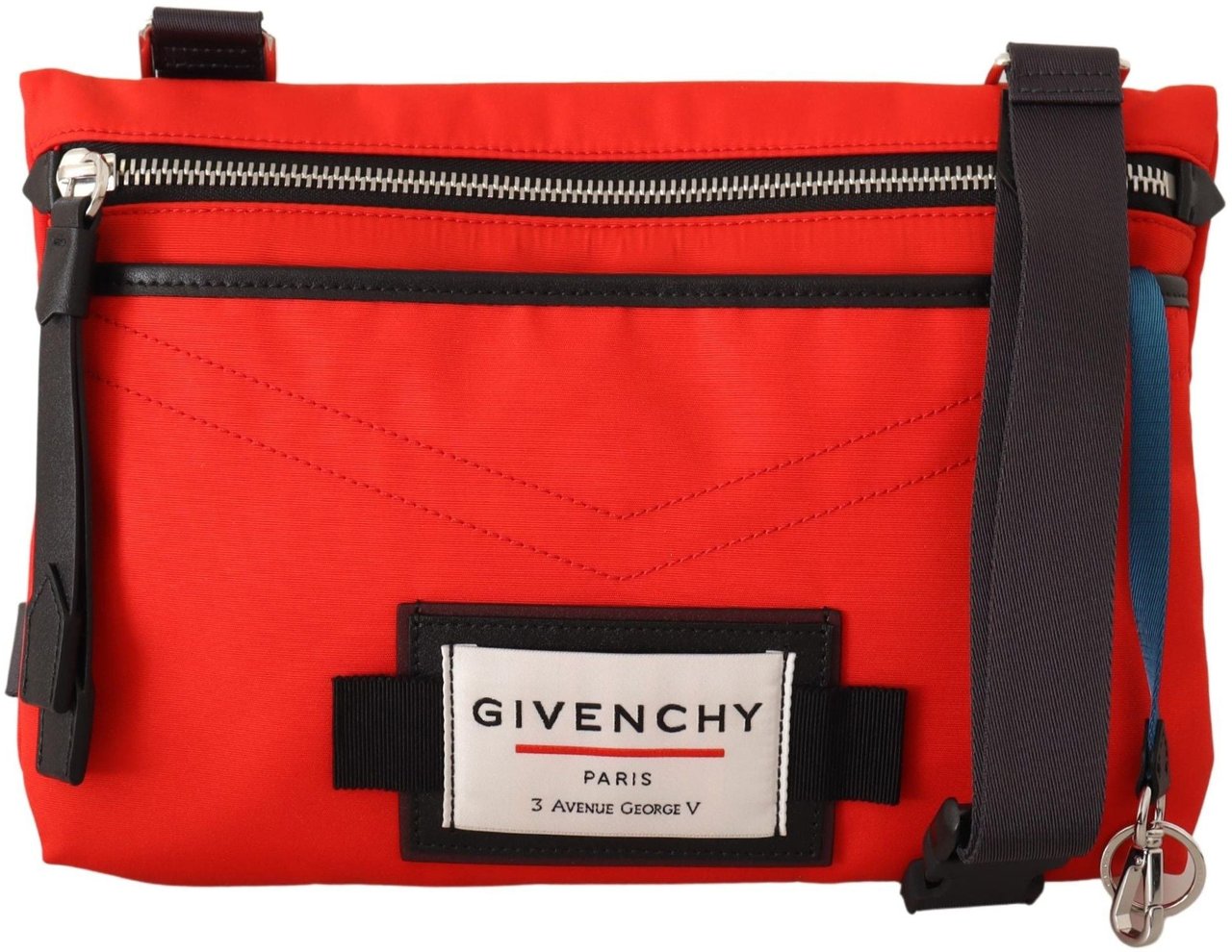 Givenchy Givenchy Red Polyamide Downtown Flat Crossbody Bag Rood