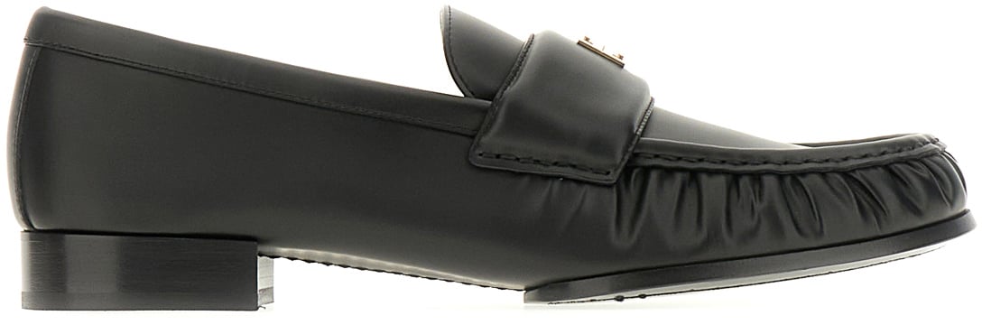 Givenchy Black leather 4G loafers Zwart