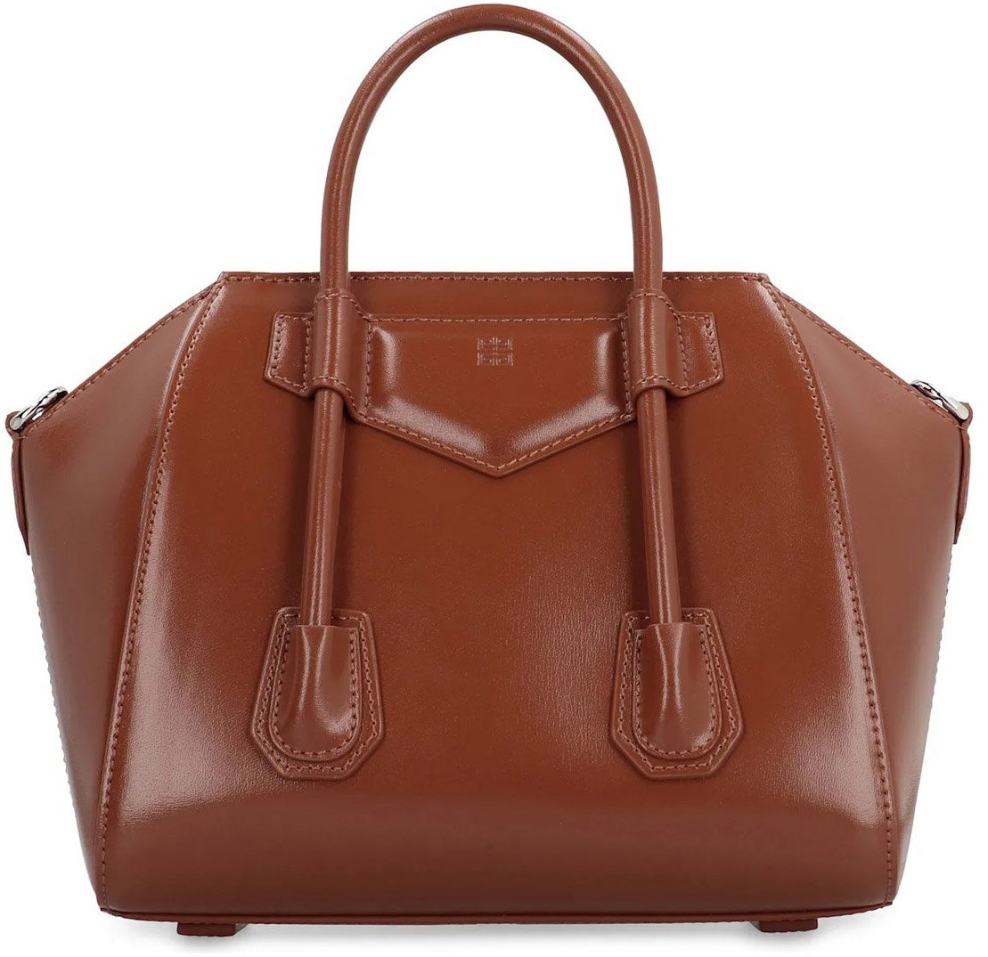 Givenchy Givenchy Antigona Lock Mini Leather Handbag Bruin