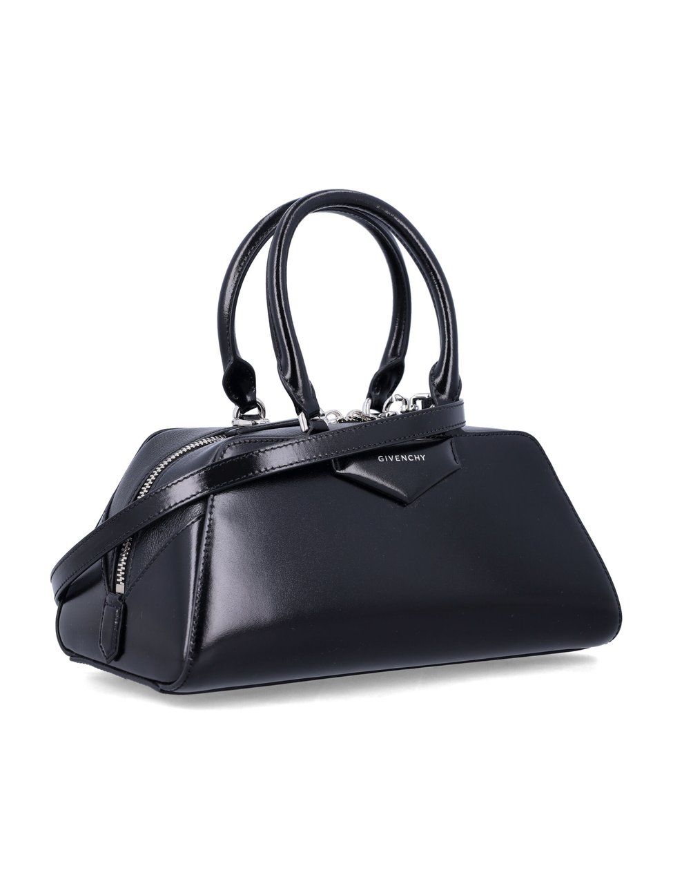 Givenchy Givenchy Small Antigona East-West Box Leather Bag Zwart