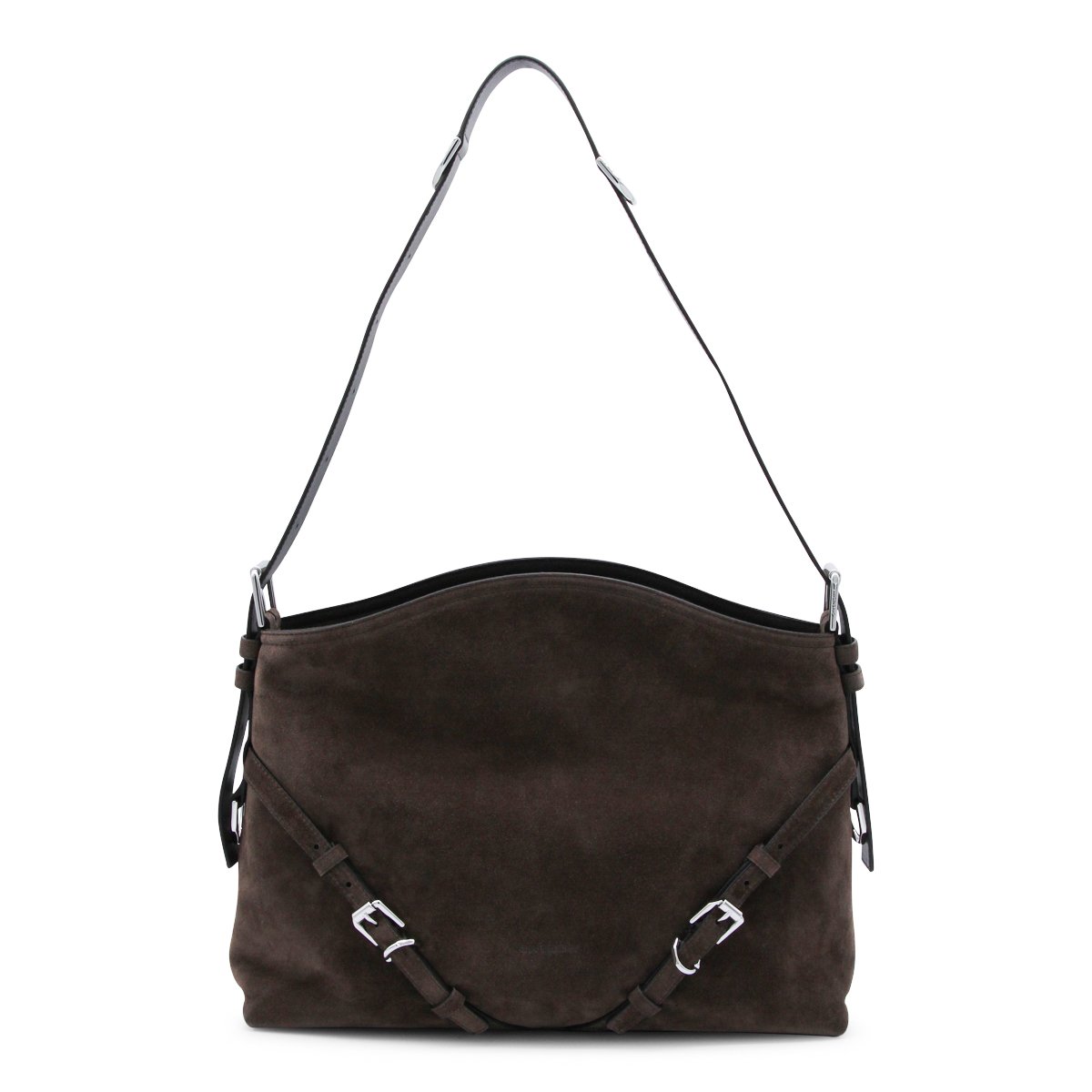 Givenchy Medium Brown Suede Shoulder Bag Zwart