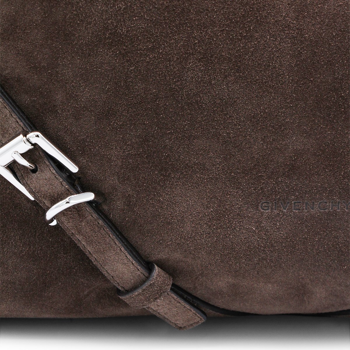 Givenchy Medium Brown Suede Shoulder Bag Zwart